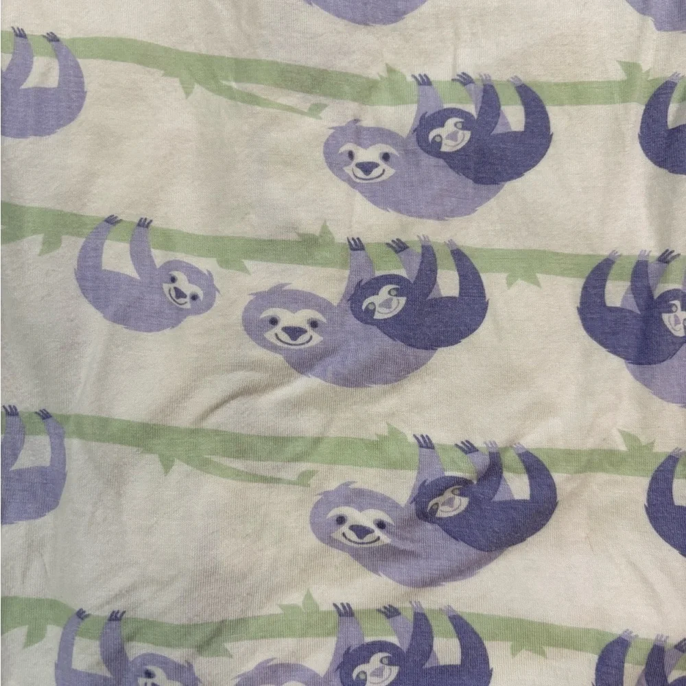 Baby KicKee Pants Sloth Footie Pajamas 9-12 Months White Purple Green